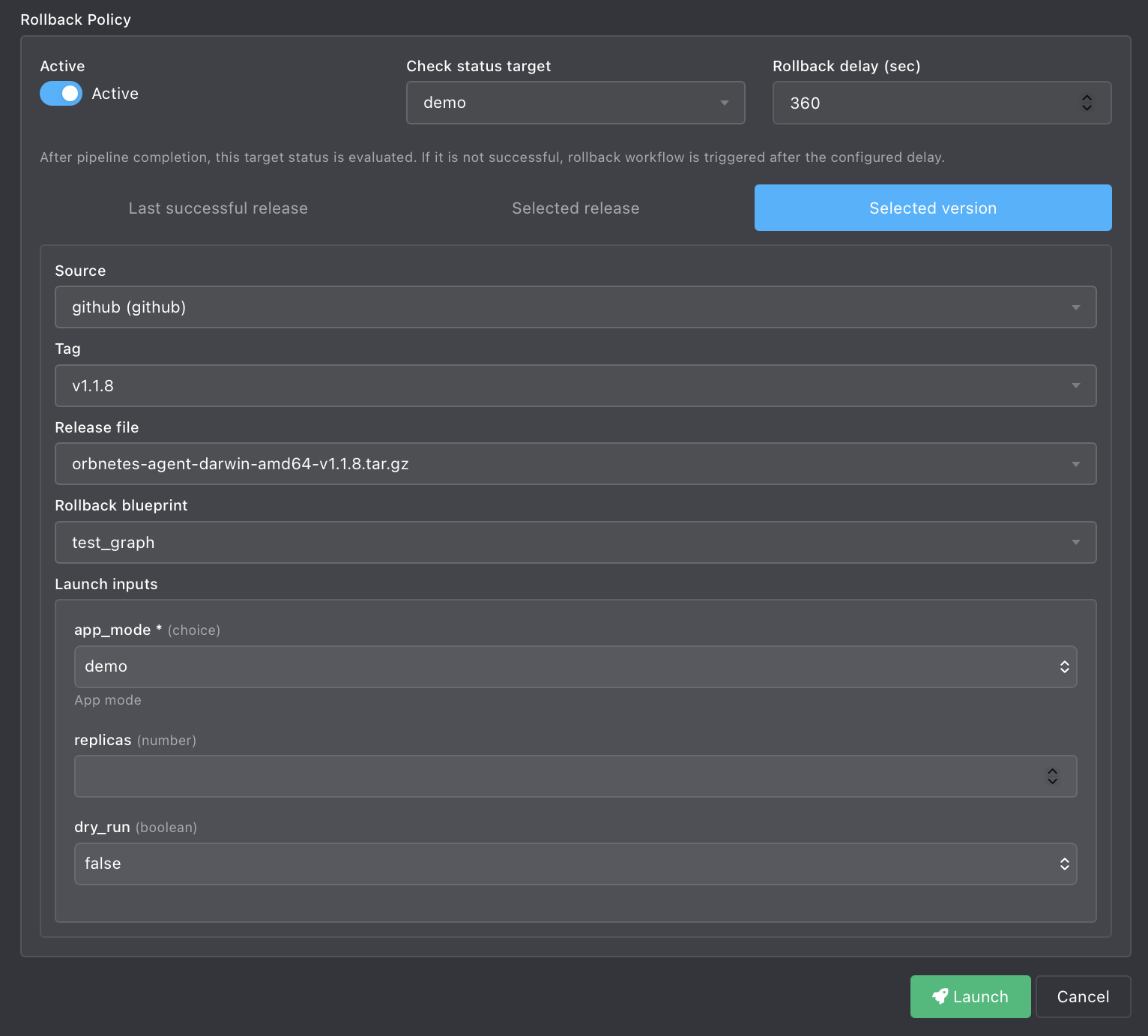 Rollback policy overview