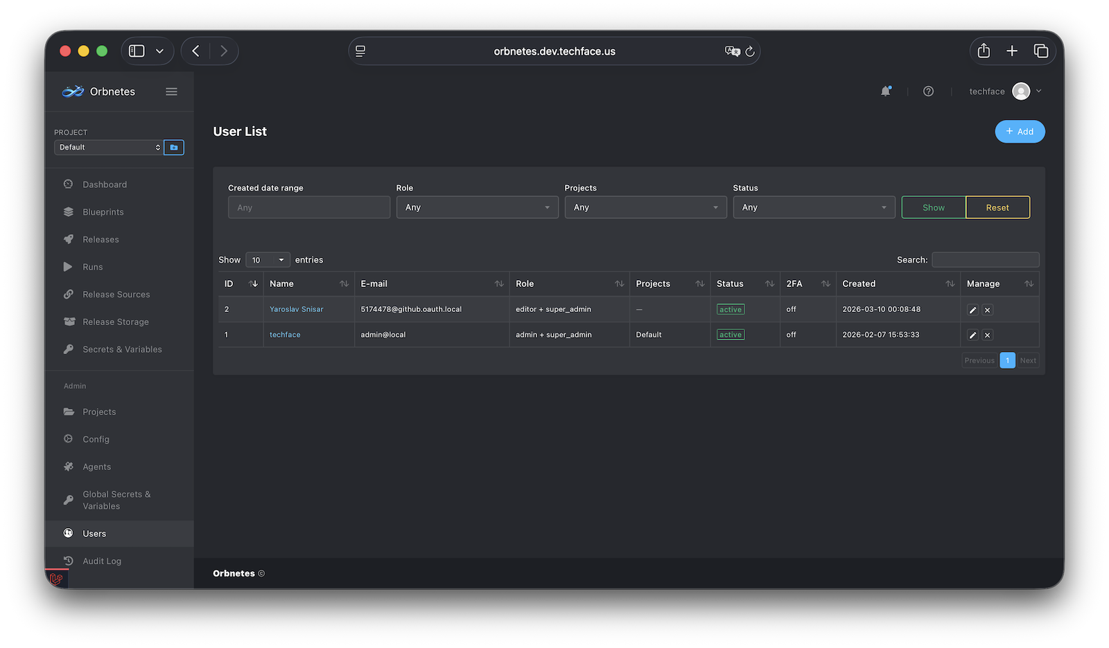 User model and profile