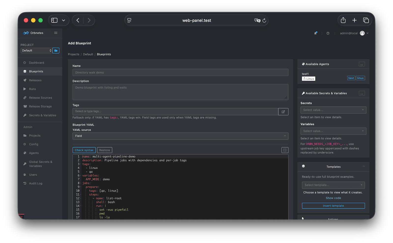 Blueprint-based deployment automation